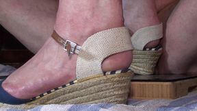 HEAVY COCK CRUSH ON THE FLOOR BOARD WITH CARLO BOSSI KITTEN HEELS SKETCHERS SHAPE UPS WEDGE ESPARILLES AND BARE FOOT CUM SHOT CAM 4 PT2