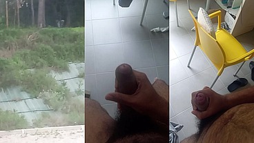 In front of the window