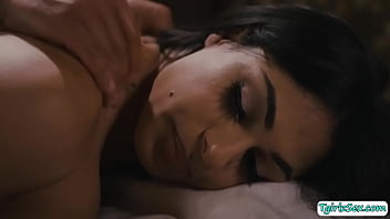 Busty brunette tranny babe Eva Maxim massage and anal sex