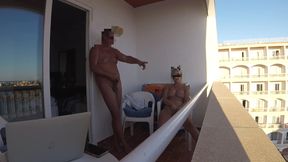 Mutual Masturbating On Balcony
