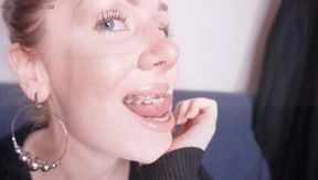 Jerk it for the last time! - braces - joi - teeth fetish - mouth exploration - gums - joi - blonde - 21 years old - brat girls - face fetish