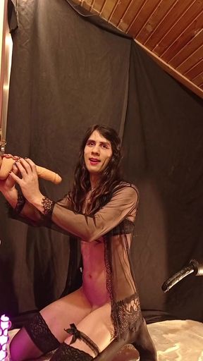 Machine Fucking While Deepthroating