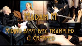 Riding Boot Boy, punished, whipped, cropped, and harshly trampled, featuring Miss Ruby Marks 4K