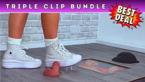Goddess Amber - Smashing The Cum From Your Balls Under My Converse Chuck Taylor Platform Trainers (229) - Triple Bundle 1 - Cock Trampling Shoejob