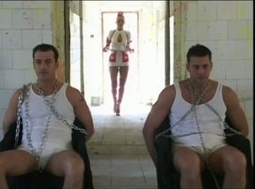 Busty MILF Nurse Masturbates There with Dildo with a Cock and Ass Fucking Her