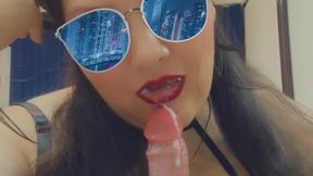 Amateur GF sucks cock and shows big tits