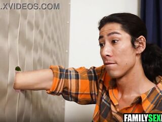 Stepbrother fucking stepsister through glory hole