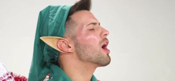 Appealing men play rough Christmas games in bondage perversions