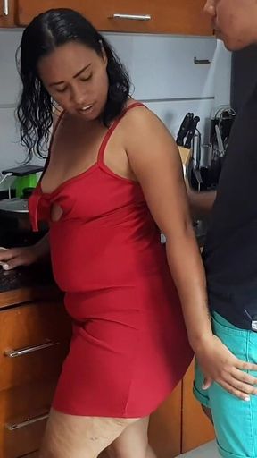 Horny Lana Sucks My Cock in the Kitchen