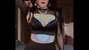 Big tits in a beautiful black bra and sexy ass