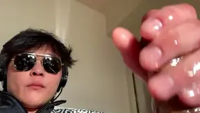 Asian Babe Teases Hard Cock in Steam-Filled Shower Fantasy – 18+