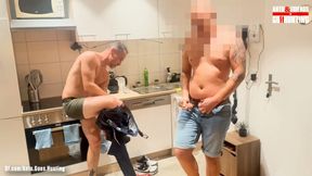 Curious German Plumber Fucks Married German Broker in the Kitchen