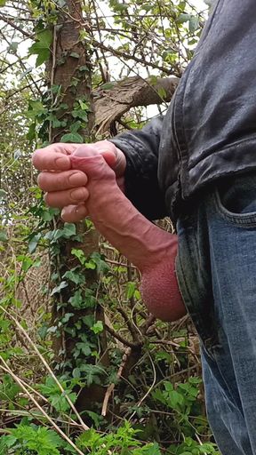 Cruising - Pissing, Masturbating, Cumming Wearing Leather Jacket and Jeans - Rockard Stepdaddy