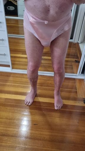 My big cock in pretty pink panties.