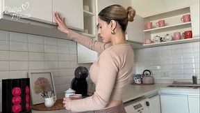 My neighbor asks me for sugar and I end up with his cock in my ass and his semen in my mouth and eye
