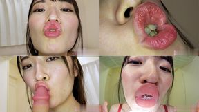 Mei Kamisaka - LIP FETISH - Showing off octopus kisses with sexy lips & dick kisses & subjective octopus kisses - MOV