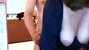 Skinny wife obediently bends over for me in front of webcam