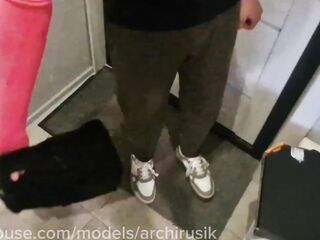 The pizza delivery chap is eating my cum on the doorstep, and it's shocking and recent and astonishing!