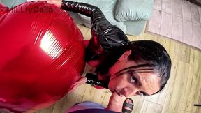 giant heart balloon pvc fetish. balloon pop, deepthroat and cum play preview