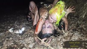 Lesbo dirty stroll and devouring tempting dogs from trash