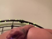 Kinky Onlyfans Model Bouncing Fat Ass on New Vibrator Toy: Female Masturbation