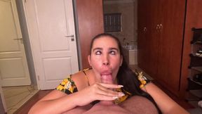 Twice Milled Sluttish POV Faced With Cock&#x1F32D; &mdash;  Swallows Cum & Gets Facial