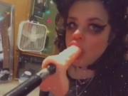 Trans femboy uses fuck machine