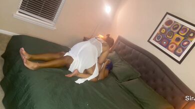 Ebony Wife Rides His Face While Kissing Her Step Sis