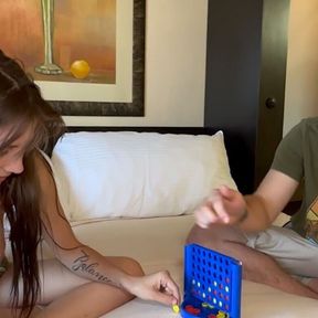 Sexy Babe Loses a Game of Strip Connect 4 and Fucks the Guy