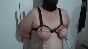 MaskedKinky - Tit torture for his pleasure