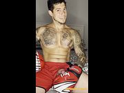 FIGHTER BIG CUM! With No Hands