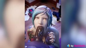 Chloe BBC Blowjob (with sound, loop) life is strange, 3d animation