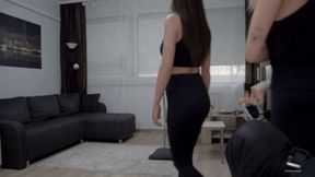 Female Feet On Chest Head And Neck (HD)