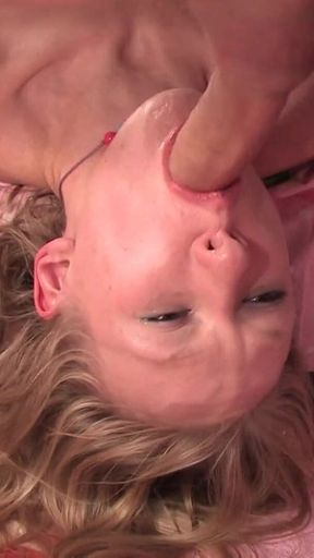 Penny got a throat fucking all the way balls in!