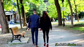 Shake the Snake - Inked babe street pickup