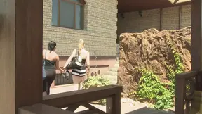 After training &mdash;  2 girlfriends are horny and lick each other!