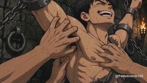 Dungeon Interrogation - Chained Muscle Jocks Tickled Into Talking (Anime Bara, 23 Scenes)
