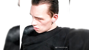”BoysSmoking: Aroused Jony drains his uncut pricks sweet juice while smoking”