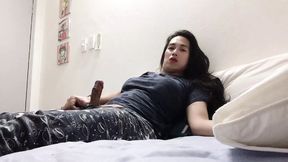 hot asian cumshot by sexy shemale trans anairb