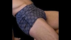 Short Short Deep Stretch - Long Version - AI Stretching on Stool in Tight Short Shorts, Combined Scenes of Hot FIt Twink Stud Body Types Stretching and Showing Off