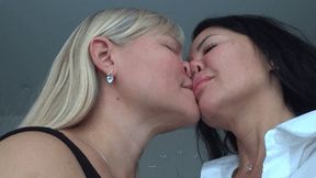 squish each ot her noses flat A a