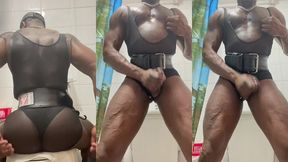 black muscle butt post workout bate session