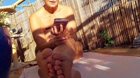 Mature Blonde Wife Selena Enjoys Foot Worship Outdoors