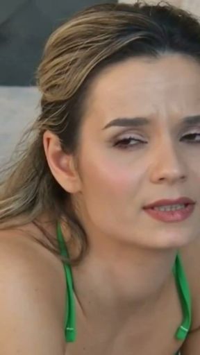 HelenWaldorf in a Green Bikini Just Teasing Around on the Bed   Clip 1