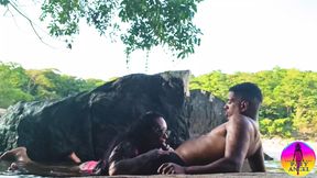 Trailer - Being fucked by her lover in the river in public and he came in my mouth