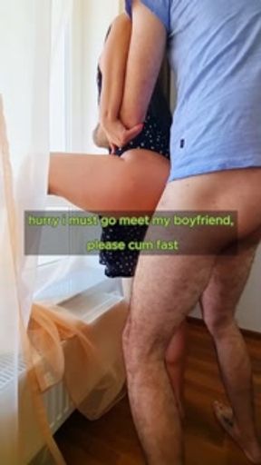 " cum fast, my boyfriend will notice i`m missing"