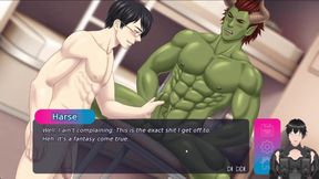 Fucked raw by the green hunk while playing games rough yaoi bara hentai dick