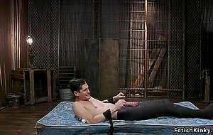 Huge tits dom in latex torments man