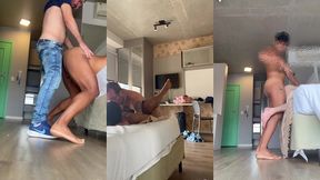 transando gostoso na sacada e na cama com.o personal da academia.