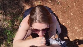 Hot MILF Celaena sucking cock out in public